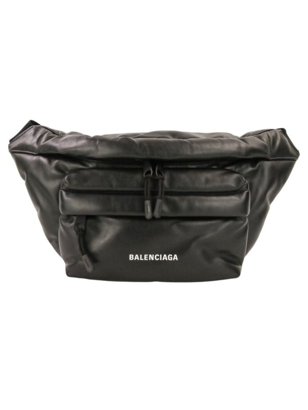Balenciaga Padded Leather Belt Bag Black